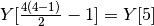 Y[\frac{4 (4-1)}{2}-1] = Y[5]
